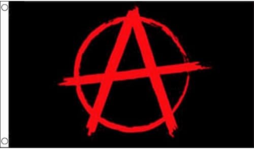 Anarchy Black Flag With Red Symbol Small Flag 3Ft X 2Ft Sex Pistols Chaos