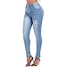Produktbild BHYDRY Stretchjeans-Frauen der Frauen hohe Taille Stretch dünne reizvolle Fußhosen(Large,Hellblau)