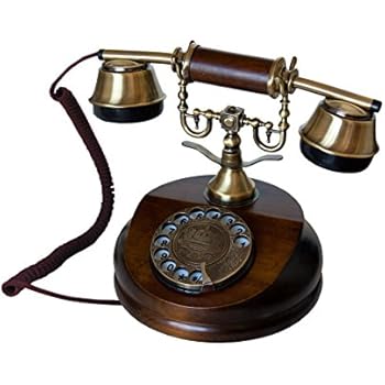 VBESTLIFE Telefono Fisso Vintage Antico In Resina, Con Display E Ricomposizione, Stile Retrò Per Casa E Ufficio, FSK/DTMF
