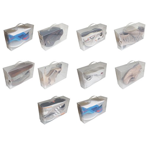 10 x Transparente Aufbewahrungs-Stapelboxen für Damenschuhe By Kurtzy TM - 2