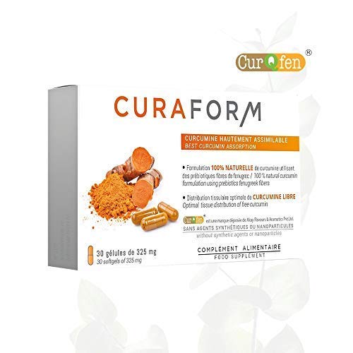 CÚRCUMA Patente curqfen | 100% natural, sin aditivos | Curcumina libre biodisponible + de 12 horas | Distribución probada de tejidos según estudios clínicos