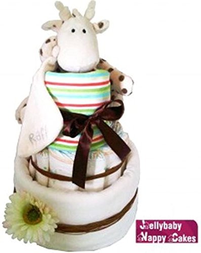Unisex 3 Tier Giraffe Nappy Cake Baby Gift - FAST DELIVERY