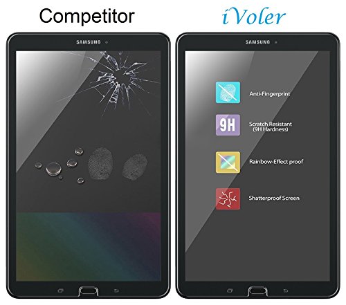 Samsung Galaxy Tab E / Tab E Nook 9.6 Zoll (SM-T560) Schutzfolie, iVoler® Premium Panzerglasfolie Hartglas Schutzfolie Gehärtetem Glas Displayschutzfolie Displayschutz Tempered Glass Screen Protector für Samsung Galaxy Tab E / Tab E Nook 9.6“ (SM-T560) – 0,3mm Dünn, 9H Härtegrad, 2.5D Abgerundete Kanten – [Kratzfest][Hohe Transparenz] [Fingerabdruck-frei][Blasenfrei]-Lebenslange Garantie - 6