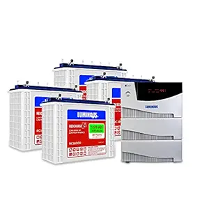 Luminous Cruze 3.5KVA Inverter with RC 18000 Battery (4 Batteries, White & Grey)
