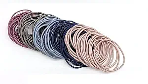 Mluffy Fashion Thin Colorful Elastic Kids Hair Rubber Bands Ponytail Holders Hair Ties Kids Hair Rope for Girls (Multicolor) (Pack Of 20)