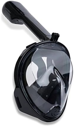 ADR Full Face Snorkel Mask Complete With FREE Waterproof Phone Case; Complete 180 Degree View Designed From Cutting Edge Anti-Fog and Anti-Leak Technology With Adjustable Head Strap; Designed for Men, Women and Children (Black, L/XL)