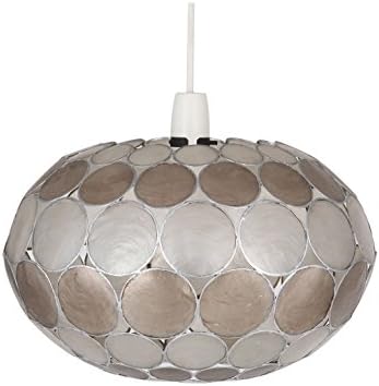 Mocha &amp; Natural Oval Capiz Easy Fit Pendant