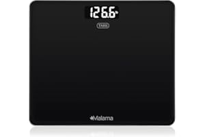 MALAMA & MAPLE LEAF DESIGN Malama Digital Bathroom Scale Body Weight Scale, Weighing Bath Scale with Baby Mode, Can Also Serve as Baby Scale, Toddler Scale, Step-On Technology, Batteries Included, 400 lb, Black