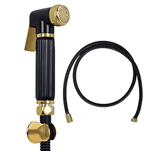 DOCOSS Brass Sprayer Faucet, Black-Gold, Stainless-Steel Finish