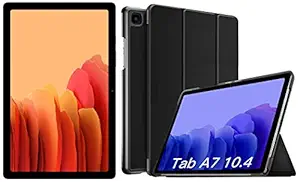 Samsung Galaxy Tab A7 26.31 cm (10.4 inch), Slim Metal Body, Quad Speakers with Dolby Atmos, RAM 3 GB, ROM 32 GB Expandable, Wi-Fi-only, Gold + Cover