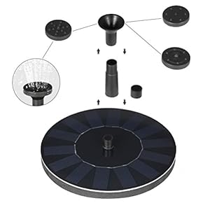 Yardwe Pompa Fontana Solare 7V 1.4W Solare Pompa laghetto da Giardino Pompa Acqua Pompe per Fontane da Giardino per…