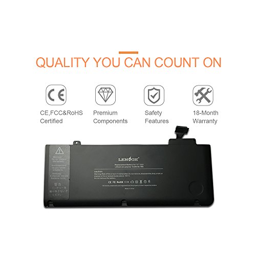 LENOGE Hochleistung Neue Akku Für Apple Macbook Pro 13″ A1322 Series 10.95V 65.7WH Schwarz A1278 ( 2009 2010 Version ) MB990*/A MB990J/A MB990ZP/A MB990TA/A MB990LL/A MB990CH/A MB991ZP/A MB991TA/A - 3