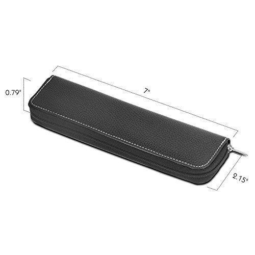 MoKo Hülle für Apple Pencil – Premium PU Leder Tasche Stiftschlaufe Stift Schleife Sleeve Cover Schreibzeug Schreibgerät Beutel mit eingabauter Tasche und Halter für Apple iPad Pro Pencil / Pen, Schwarz - 6