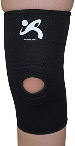 SANJIN Round Pad Knee Brace - Support Sleeve and Compression for Weightlifting, Powerlifting, Basketball, CrossFit and other Sports. Fits Men and Women (L)