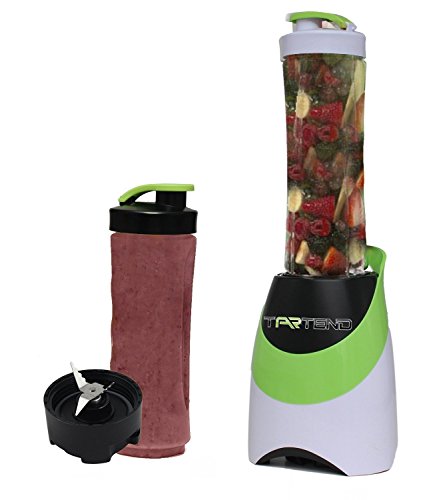 TARTEND Smoothie Mixer mit Trinkbecher Standmixer Smoothieaufsatz Saftmixer elektrisch Mixer für Shakes 300 Watt 2 Smoothie Flaschen Mini Mixer mit Trinkflaschen Smoothie Set