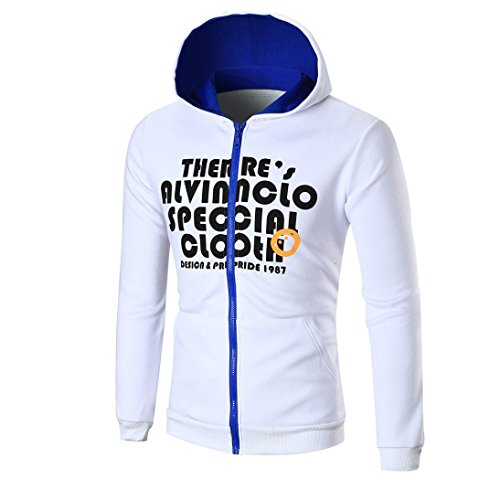 Preisvergleich Produktbild Herren Hoodie Pullover Btruely Warme Mantel Männer Outwear Winter Langarm Herren Kapuzenpullover Parka Männer Mit Kapuze Kapuzenjacke (L, Weiß)