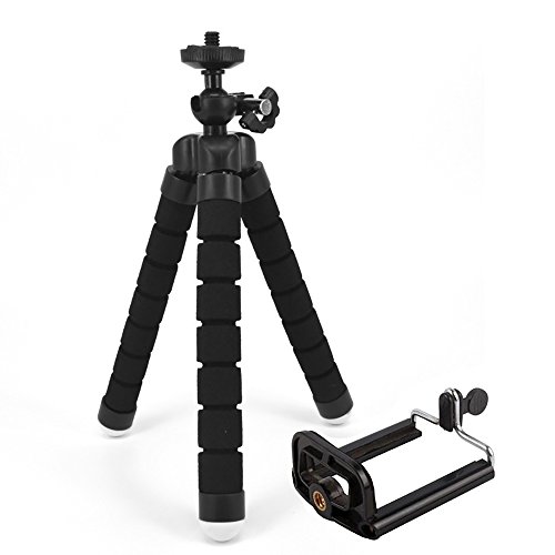 Soporte para teléfono Perezoso de Pulpo Negro, Soporte para trípode para teléfono Celular Mini, Soporte Flexible para teléfono Móvil, Soporte de Pulpo para iPhone, Samsung, Cámara