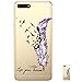 Produktbild HopMore Huawei Y6 2018 / Honor 7A Hülle Silikon Transparent Durchsichtig Clear Design Muster Bumper Slim Handyhülle Tasche Schale Hüllen Case Cover Pour Huawei Y6 2018 / Honor 7A - Violette Feder