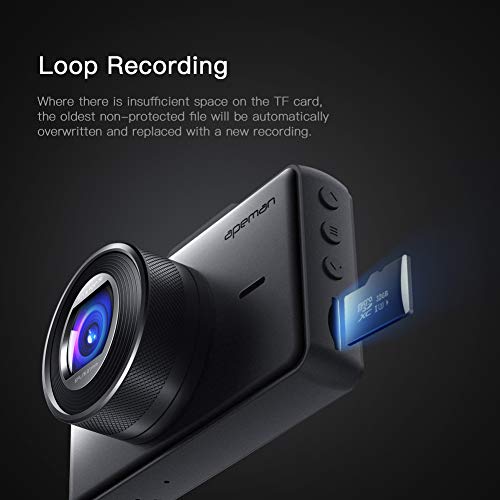 APEMAN Dashcam 1080P Full HD DVR Autokamera 3 Zoll LCD-Bildschirm 170 ° Weitwinkel, G-Sensor, WDR, Parkmonitor, Loop-Aufnahme, Bewegungserkennung - 7