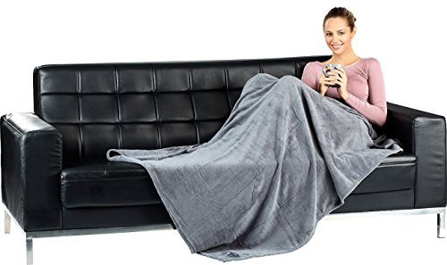 Wilson Gabor Weiche Mikrofaser-Kuscheldecke, 130 x 170 cm, 190 g/m², dunkelgrau - 4