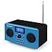 Produktbild auna • Quarz 150 • Internetradio • Digitalradio • Stereo-Lautsprecher • Bassreflexport • programmierbare Wiedergabeliste • 3,5 mm-Klinken-AUX-Eingang • RDS-Funktion • Wecker • Sleep-Timer • Wetteranzeige • Finanz-Informationen • Hochglanz • blau