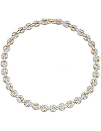 18 quilates de plata y oro de cristal Swarovski Elementos trigo Oído Gargantilla Collar Partido