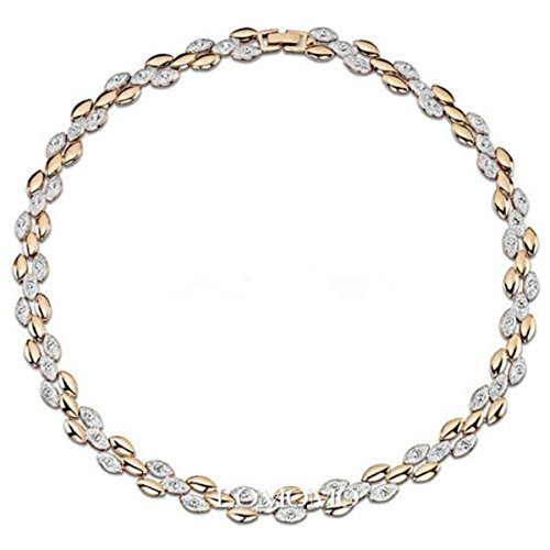 Rizilia Joyas 18K Chapado en Plata y Oro Gargantilla Claro Cristal Retro Collar