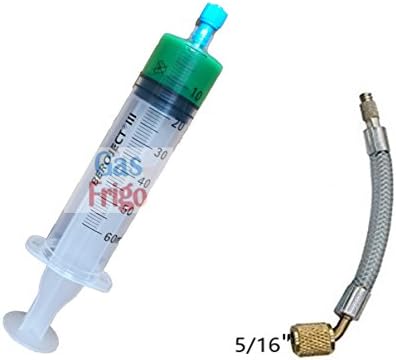 Air Conditioning LEAK STOP 12 ml in syringe with 5/16 Adapter - Compatible and totally miscible with refrigerant gas