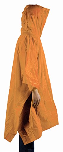Leichter Regen Poncho, mit Rucksack Abdeckung, Rot oder Orange - 2