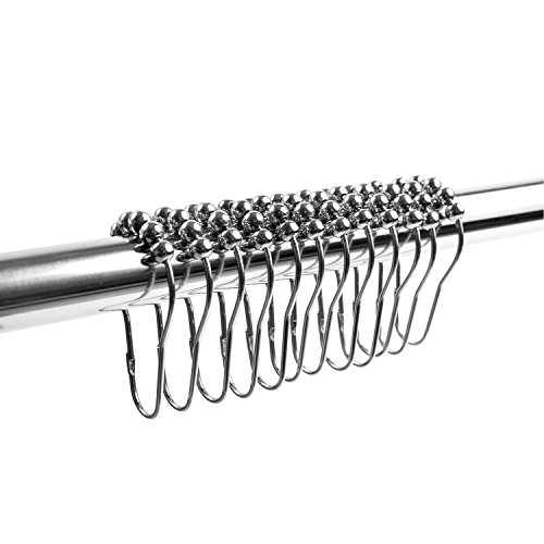 Preisvergleich Produktbild Tatkraft Slide Set 12x Duschringe Duschvorhangringe Edelstahl Chrom