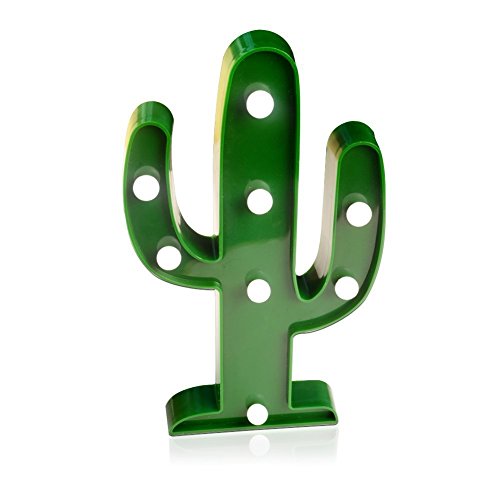 icase4u Lampada decorativa da tavolo con luce LED, luce notturna da bambini per cameretta a forma di cactus/nuvole/ananas/fenicotteri/albero di Natale, cuore, palma da cocco/I Love You Cactus