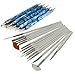 Beautylife 5 Pcs Blue 2 Way Nail Art Tool Marbleizing Dotting Pen + 15Pcs White Nail Art Design Painting Drawing Brushes Set