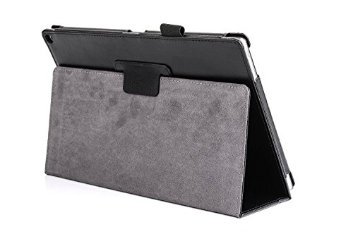 Originale Supremery Medion Lifetab S10366 S10365 S10346 S10334 S10333 Tasche Hülle Case Cover Schutzhülle Etui mit Standfunktion Farbe: Schwarz - 5