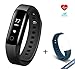 Produktbild Fitness Tracker Arbily Vigorun4.0 Herzfrequenz mit IP68 Wasserdicht Fitness Armband Aktivität Tracker Smart Armband mit Alarm/Schritt Tracker/Kalorienzähler/Schlaf Monitor BLAU Strap ist ein Geschenk