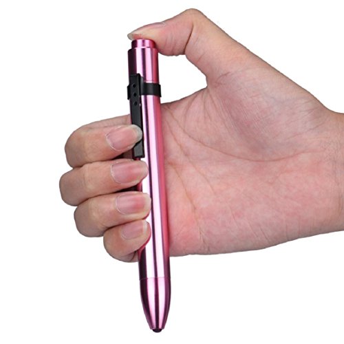 LED Taschenlampe, OverDose Wieder verwendbare Penlight Kugelschreiberlampe mit Schüler-Messgerät Medizinische Erste Hilfe Arzt Krankenschwester EMT Notfall mini Stift Taschenlampe (Rosa)