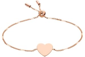 Fossil Bracelet en acier inoxydable ou laiton pour femme avec fermoir coulissant