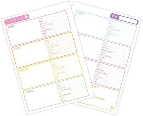 My Foody Diary: Fitness Tracker INSERTS (4 months) - UN-PUNCHED, food diary, wearables, tracker, handmade, A5 (With Notes)
