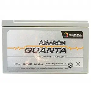 BATTERIES AMARON Quanta AMARON 12V 7Ah SMF UPS-Emergency Battery.Battery for Use in UPS/Solar and More Instruments. (VRLA 12-07/ 12V, 7AH C20) Made in India(15 Month Warranty)