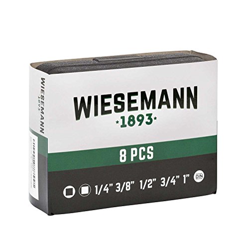 Kraft-Adapter-Satz 7tlg | WIESEMANN 80010 | Chrom-Molybdän-Stahl | Größe 1/4″ 3/8″ 1/2″ | Kraft-Vergrößerungsadapter | Kraft-Adapter Aufsatz Set | Innen | Außen | im Werkzeugkoffer - 5
