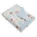 Baby Boys/Girls Jungle Animal Design Supersoft Microfleece Wrap Blanket (75cm x 100cm) (White/Blue)