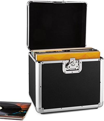 Resident dj "Time Capsule" Lightweight Record Flight Case (Aluminium Casing, Holds 70 12"/LP's &amp; Padded Lining) - Black