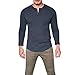 Produktbild ESAILQ Mode Männer Slim Fit V-Ausschnitt Langarm Muscle T-Shirt Casual Tops Bluse(Small,Blau)