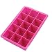 Produktbild DaoRier Silikon-Eiswürfelform, 15 quadratische Eiswürfelformen, Lebensmittelqualität rot rosarot 18.5*11.5CM