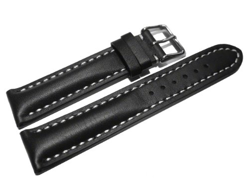 Orig. Watchband Berlin - Uhrenarmband - stark gepolstert - Glatt - schwarz - 24mm Orig. Watchband Berlin - Uhrenarmband - stark gepolstert - Glatt - schwarz - 24mm