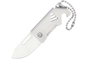 NHQZ Coltellino Pieghevole Tascabile Piccolo con Catena,Coltellino Affilato per Esterni e da Sopravvivenzaper Campeggio,Raccolta Funghi,Pesca e Caccia