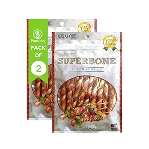 Poochles Superbone Barbeque Dog Treat for Puppy, Small & Adult Dogs; Nutritious BBQ Chicken Stick Dog Snack for Training & Reward (Pack of 2)