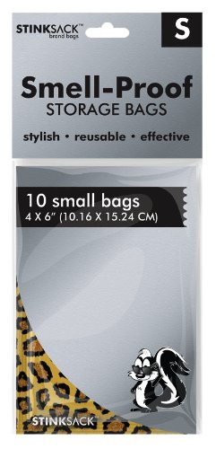 10pc Stink Sack - Small - Leopard Print - Smell Proof Storage Bags - 4"x6"
