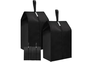 OZYAN Travel Shoe Bags 2Pcs,Storage Organizer Shoe Pouch with Zipper-18"x10.6"x4.5"inch,Packing Cubes for Shoes, Premium and Waterproof Oxford Bags for Men & Women（Black）