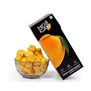 MERICAN Freeze Dried Fruits | Healthy Snack | 100% Natural, Vegan, No Preservatives, No Added Sugar | Low Calorie Snack | Dehydrated Snacks for Kids and Adults | (20Gm) (Mango, Pack of 1)