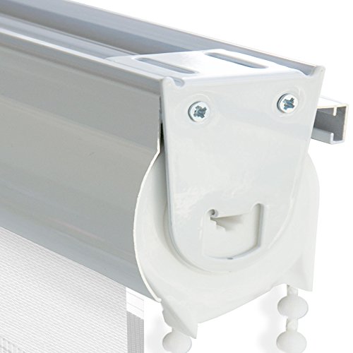 Doppelrollo VarioLight mit Kassette | Duo-Rollo flexibel einstellbar – blickdicht oder transparent | Größe wählbar (90 cm Breite x 150 cm Länge) | Weiss - 3